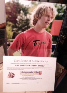 Winner will receive this autograph picture of Eric Christian Olsen!