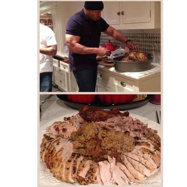 "Mr. Smith did a great job carving the turkey! Look at that work of art Go Boops!!!! @llcoolj