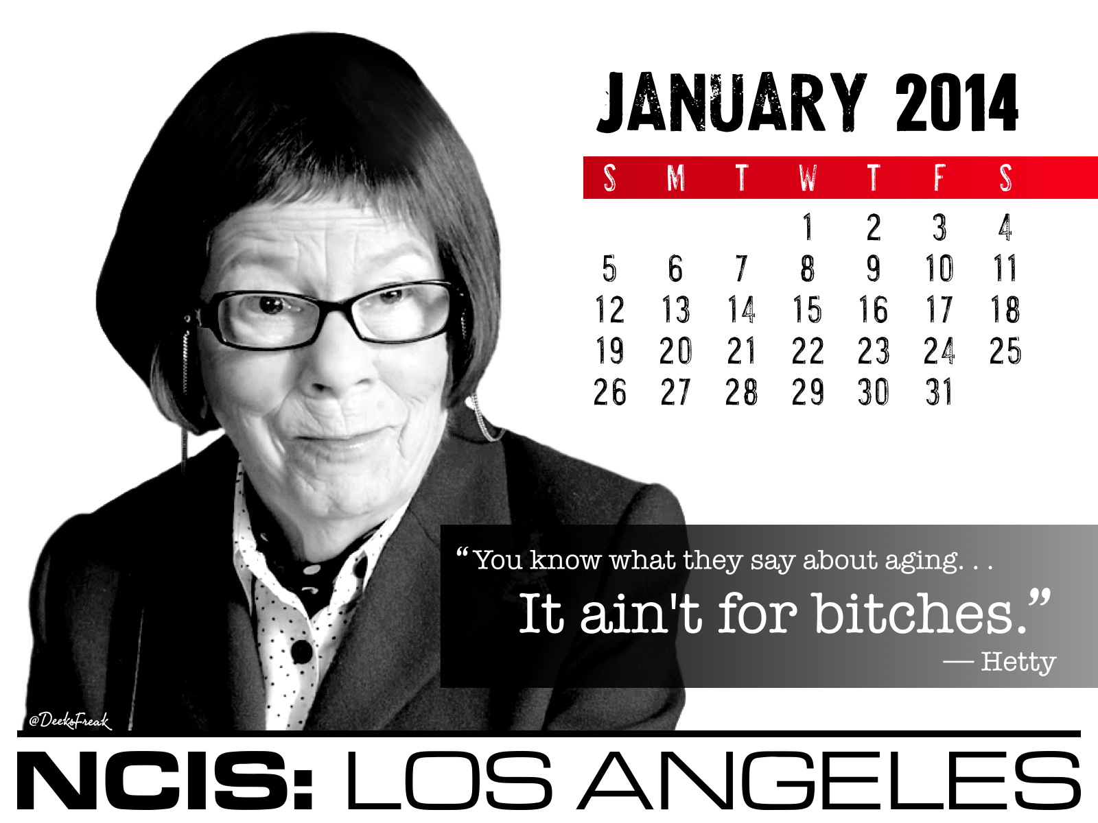 NCIS Los Angeles Desktop Calendar For January NCISLA Magazine
